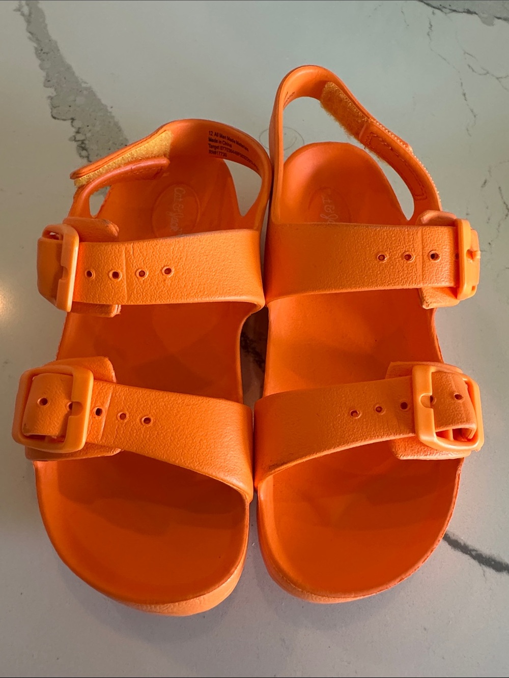 Kids Orange Adjustable Buckle Sandals